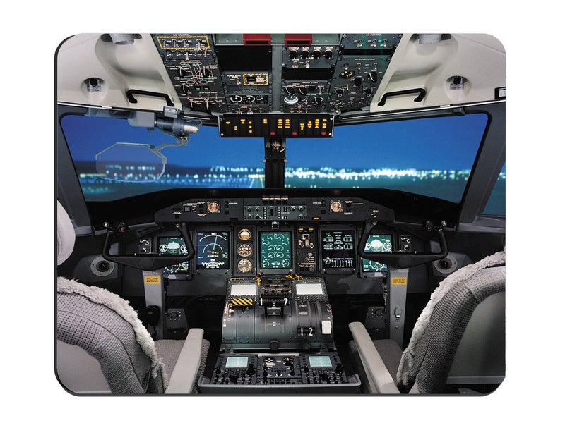 Airplane Cockpit / Aircraft Cockpit Cloth Cover Rectangle Mouse Pad 9.84"x7.87"